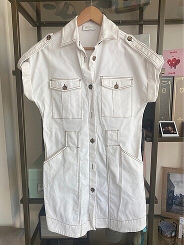 Network Beyaz Denim Elbise - Görsel 5