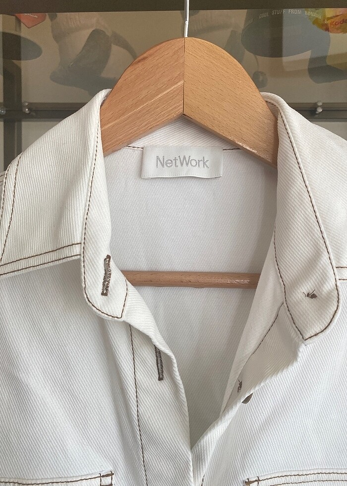 Network Beyaz Denim Elbise - Görsel 2