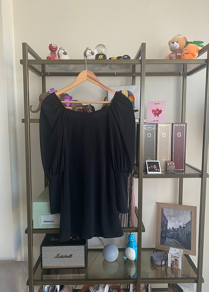 Miss Selfridge Siyah Uzun Kollu Elbise - Görsel 3