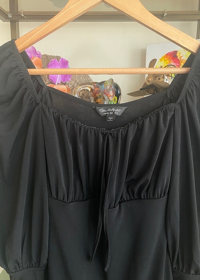 Miss Selfridge Siyah Uzun Kollu Elbise - Görsel 4