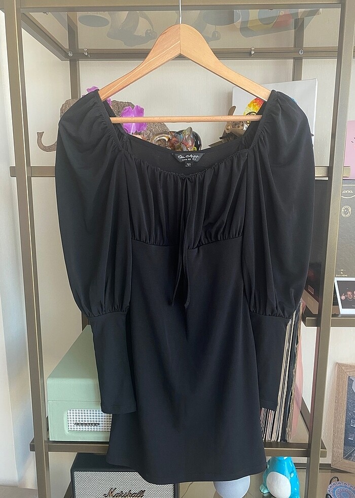 Miss Selfridge Siyah Uzun Kollu Elbise - Görsel 5