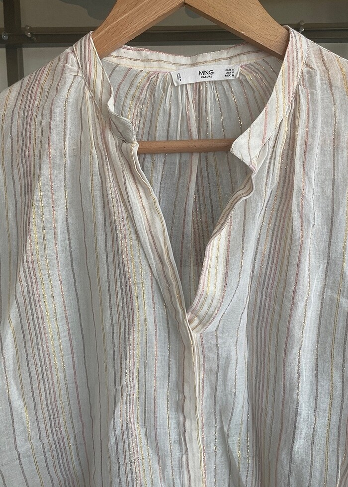 Mango Sheer/Transparan Gömlek - Görsel 5