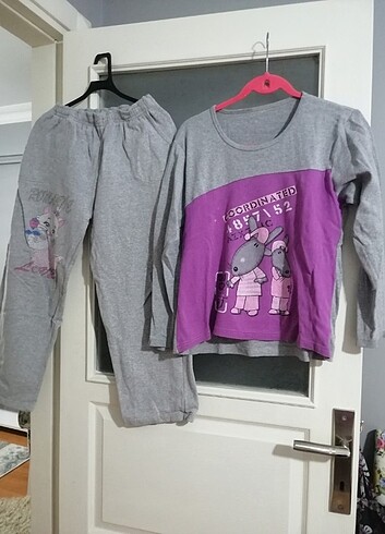 M L beden uyumlu bayan pijama takımı