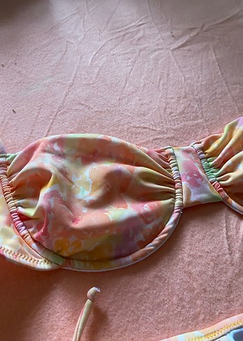 s Beden Sarı Bağlamalı Bohem Bikini Takımı