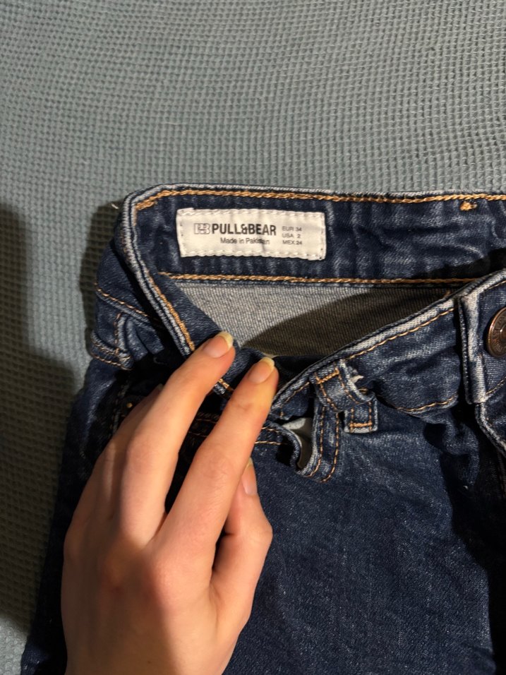 Pull and Bear Koyu Mavi İspanyol Paça Denim Jean — görsel 5/8