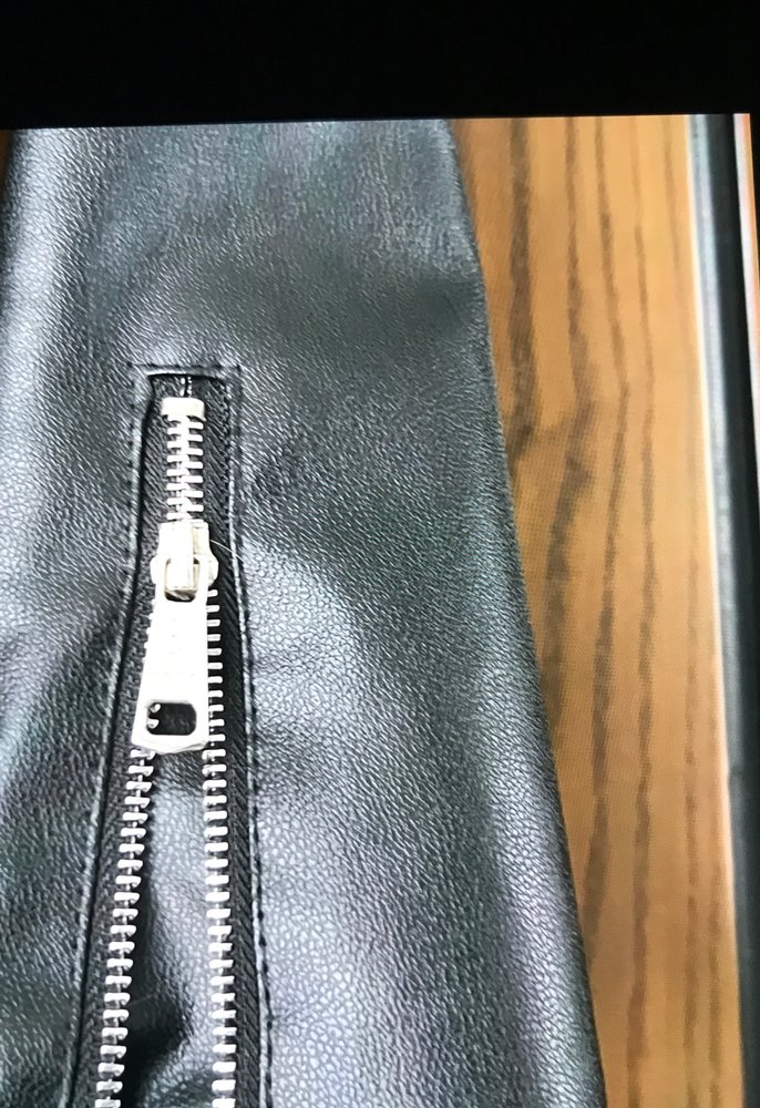 Siyah Mini Deri Biker Ceket - Görsel 4