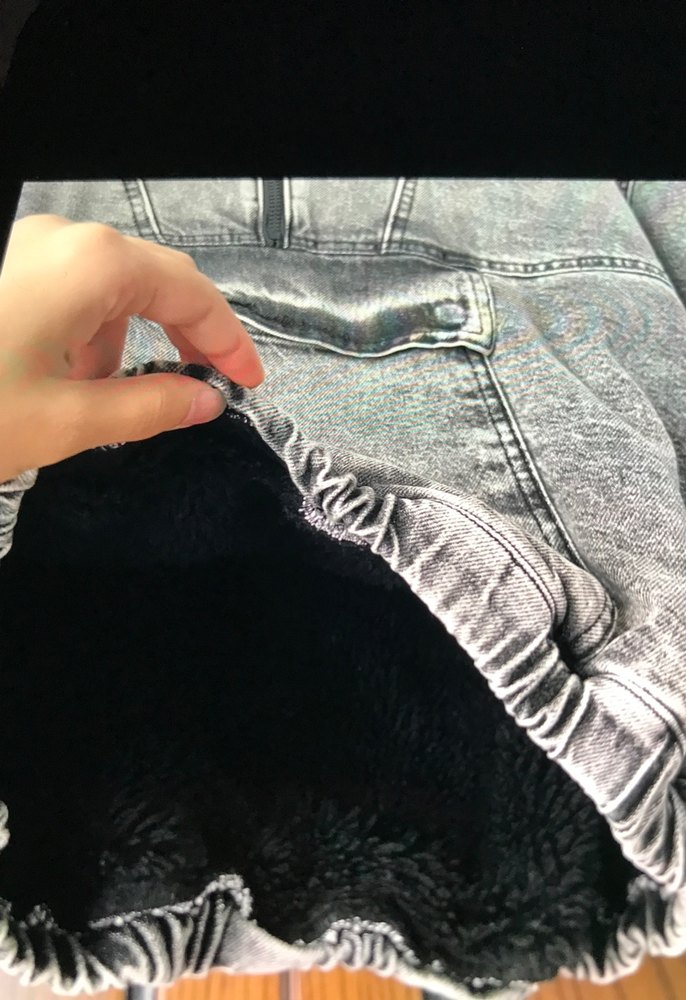 Kadın Gri Tüy Detaylı Denim Ceket - Görsel 4