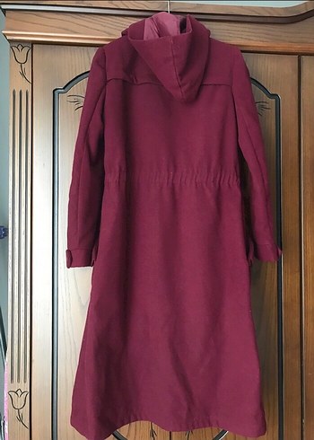 Bordo Uzun Kadın Kaban - Görsel 3