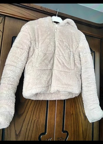 Gri Kadın Kürk Detaylı Sıcak Ceket - Görsel 2