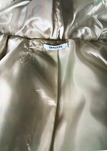 Gri Kadın Kürk Detaylı Sıcak Ceket - Görsel 4