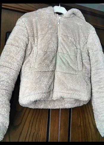 Bej Kadın Kürk Detaylı Sıcak Mont - Görsel 3