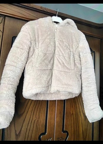 Bej Kadın Kürk Detaylı Sıcak Mont - Görsel 2