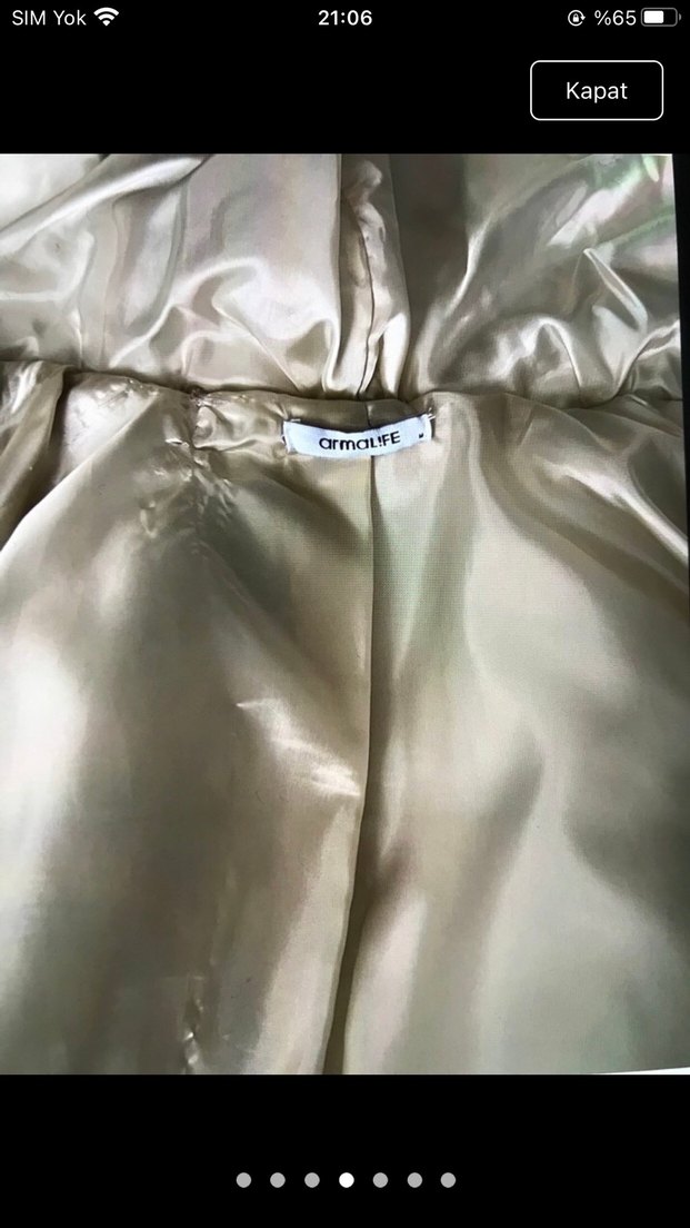 Bej Kadın Kürk Detaylı Sıcak Mont - Görsel 4