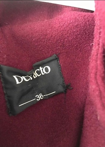 Bordo Düğmeli Uzun Hamile Kabanı - Görsel 4