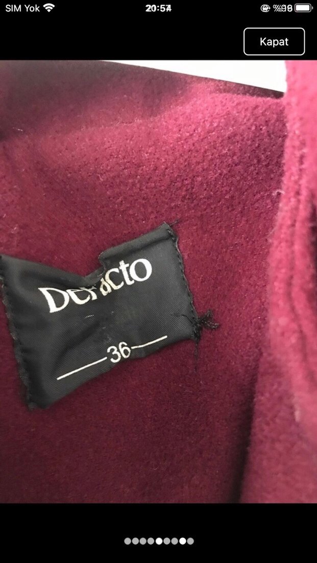 Bordo Düğmeli Uzun Hamile Kabanı - Görsel 4