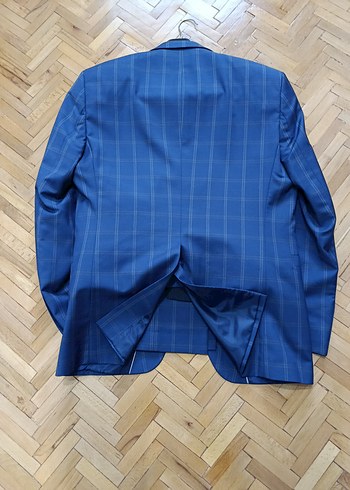 Erkek Mavi Kareli Düğmeli Takım Elbise - Görsel 15