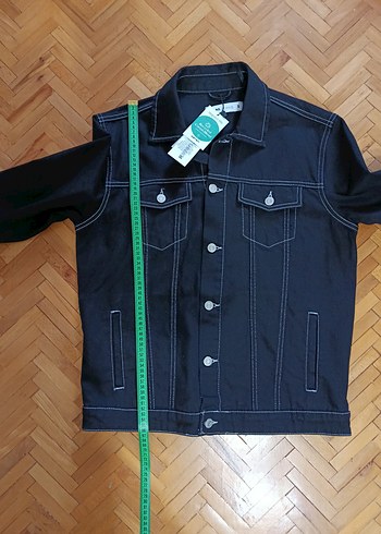 Düğmeli Siyah Erkek Denim Ceket - Görsel 3