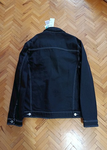 Düğmeli Siyah Erkek Denim Ceket - Görsel 19