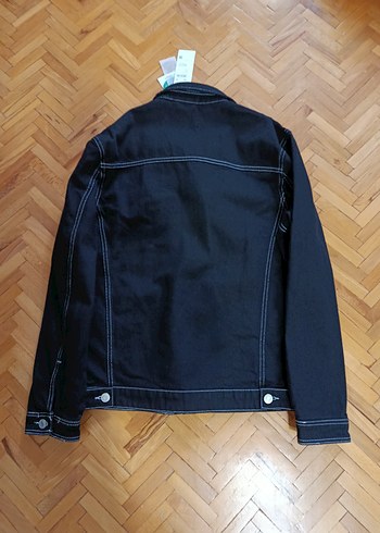 Düğmeli Siyah Erkek Denim Ceket - Görsel 16