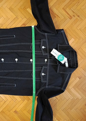 Düğmeli Siyah Erkek Denim Ceket - Görsel 4