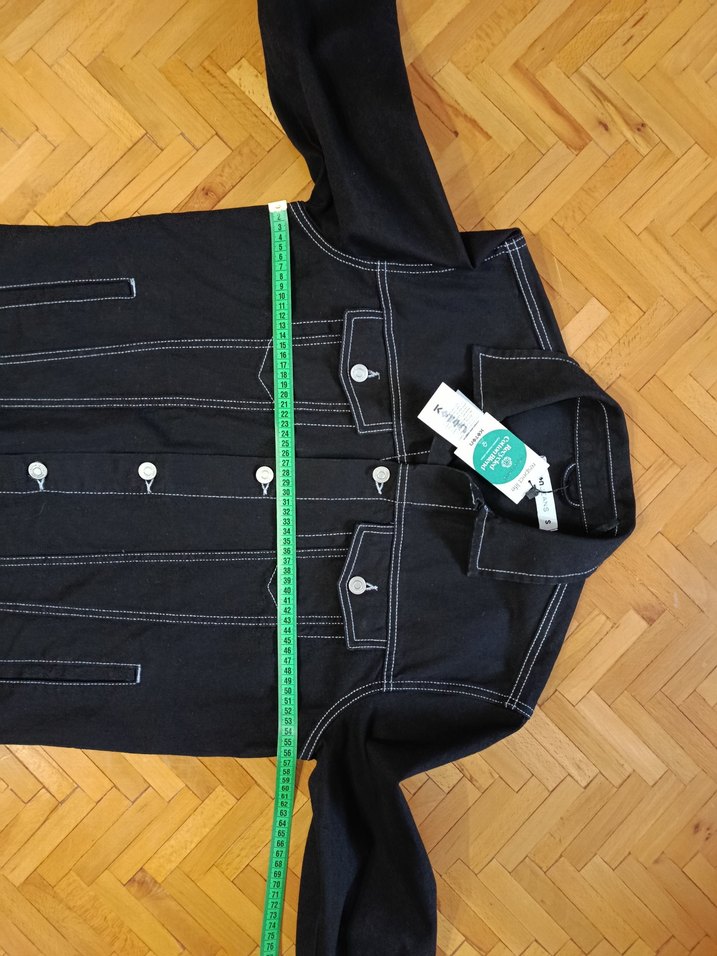 Düğmeli Siyah Erkek Denim Ceket - Görsel 4