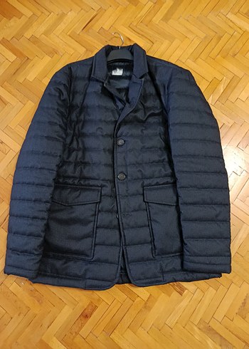 Düğmeli Lacivert Erkek Mont - Görsel 4