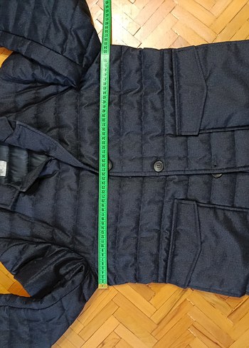 Düğmeli Lacivert Erkek Mont - Görsel 14