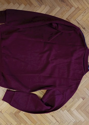 Bordo Uzun Kollu Buratti Polo sweatshirt - Görsel 12
