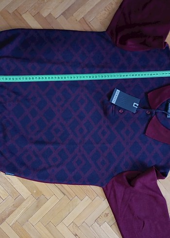 Bordo Uzun Kollu Buratti Polo sweatshirt - Görsel 14