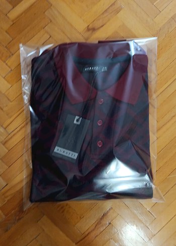 Bordo Uzun Kollu Buratti Polo sweatshirt - Görsel 11