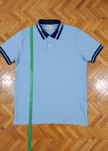 Mavi Polo Yaka Kısa Kollu Erkek Tişört - Görsel 12