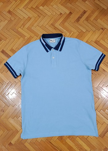 Mavi Polo Yaka Kısa Kollu Erkek Tişört - Görsel 15