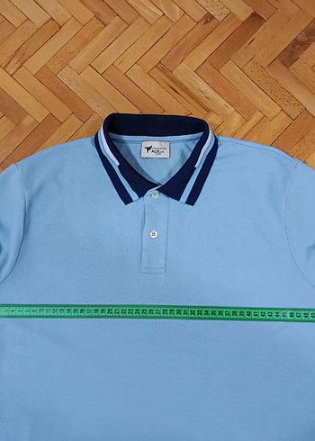 Mavi Polo Yaka Kısa Kollu Erkek Tişört - Görsel 10