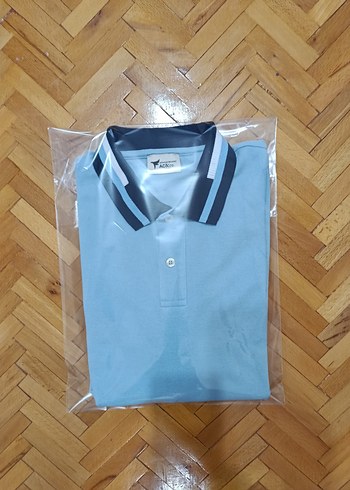 Mavi Polo Yaka Kısa Kollu Erkek Tişört - Görsel 3