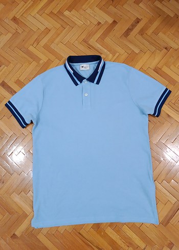 Mavi Polo Yaka Kısa Kollu Erkek Tişört - Görsel 17