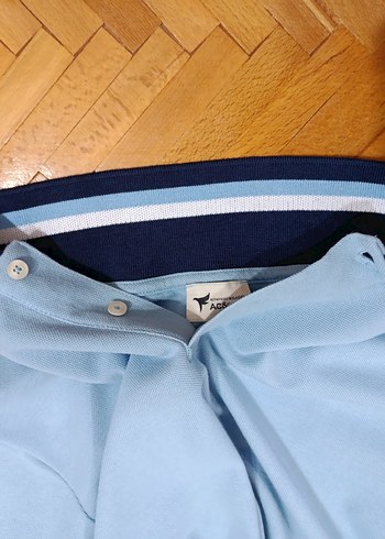 Mavi Polo Yaka Kısa Kollu Erkek Tişört - Görsel 5