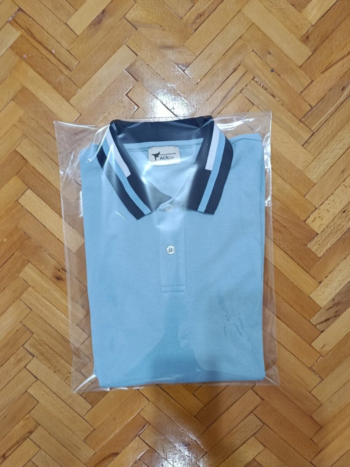 Mavi Polo Yaka Kısa Kollu Erkek Tişört - Görsel 3