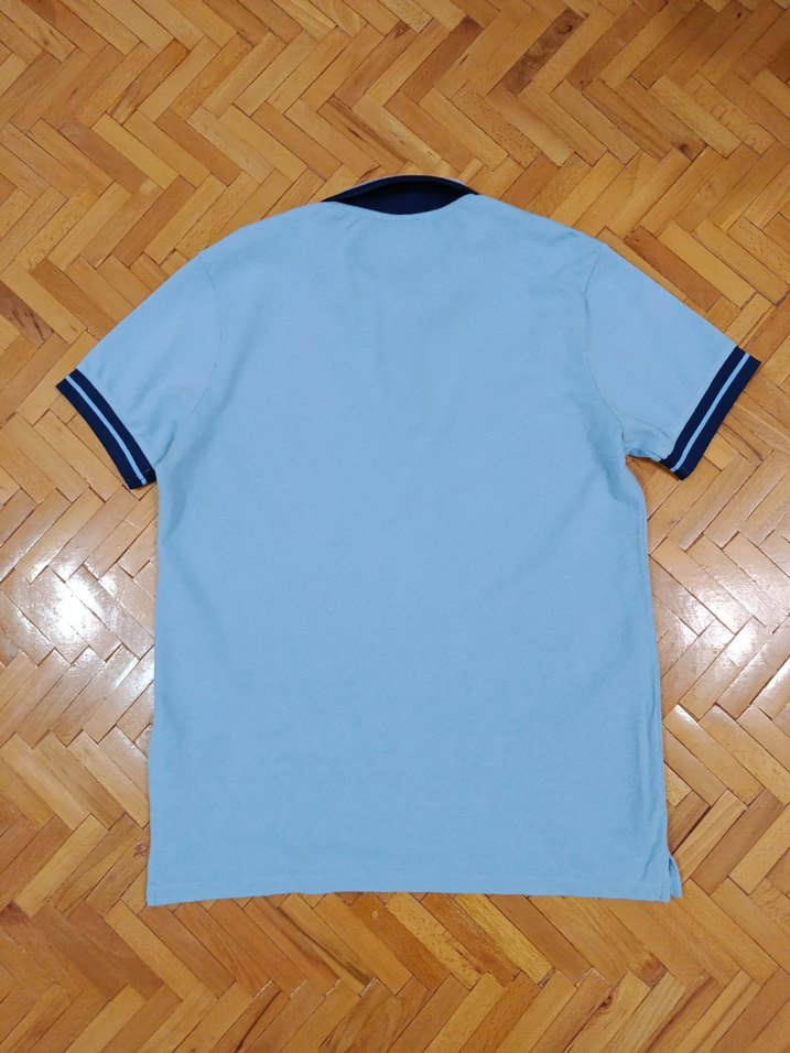 Mavi Polo Yaka Kısa Kollu Erkek Tişört - Görsel 2