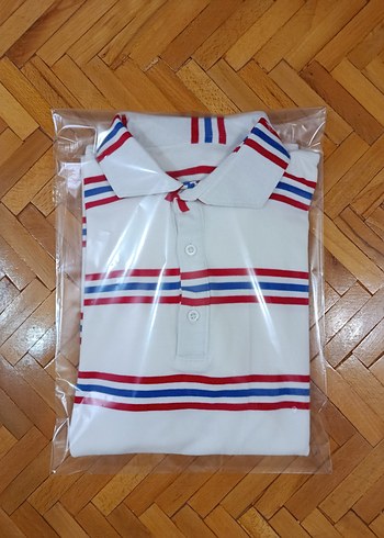 Çizgili Beyaz Uzun Kollu Polo Tişört - Görsel 8