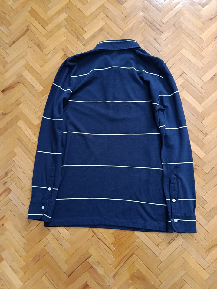 Erkek Lacivert Uzun Kollu Polo Tişört - Görsel 2