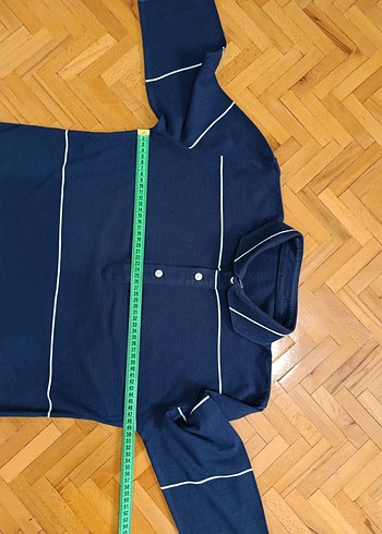 Erkek Lacivert Uzun Kollu Polo sweatshirt - Görsel 3