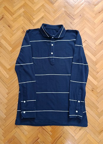 Erkek Lacivert Uzun Kollu Polo sweatshirt - Görsel 13