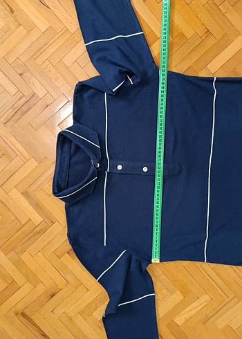 Erkek Lacivert Uzun Kollu Polo sweatshirt - Görsel 7