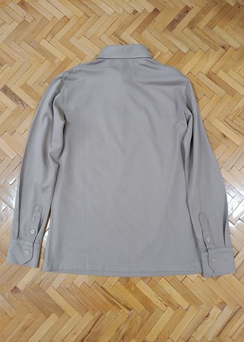 Bej Uzun Kollu Polo Yaka Tişört - Görsel 4