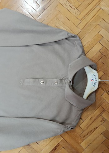 Bej Uzun Kollu Polo Yaka Tişört - Görsel 10