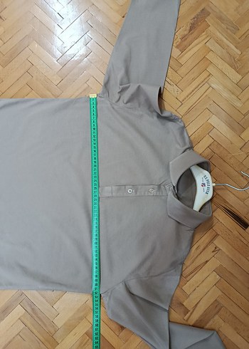 Bej Uzun Kollu Polo Yaka Tişört - Görsel 7