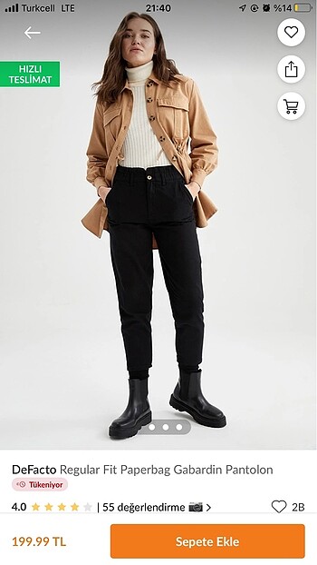 Defacto regular fit gabardin pantolon