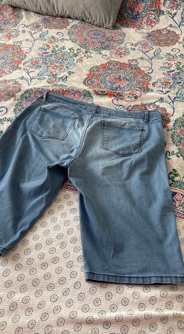 Gevşek Kesim Midi Mavi Kot Şort - Görsel 4