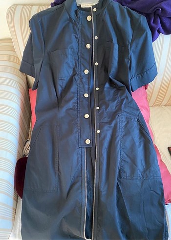 LA LUCE Lacivert Midi Elbise - Görsel 3