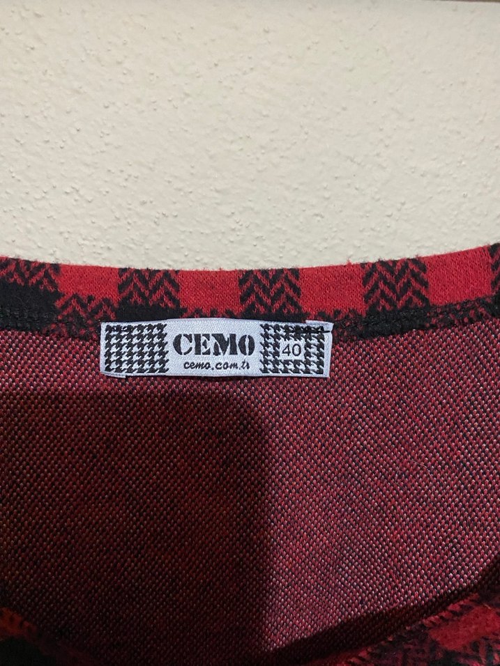 Kırmızı Kareli Askılı Kısa salopet - Görsel 2